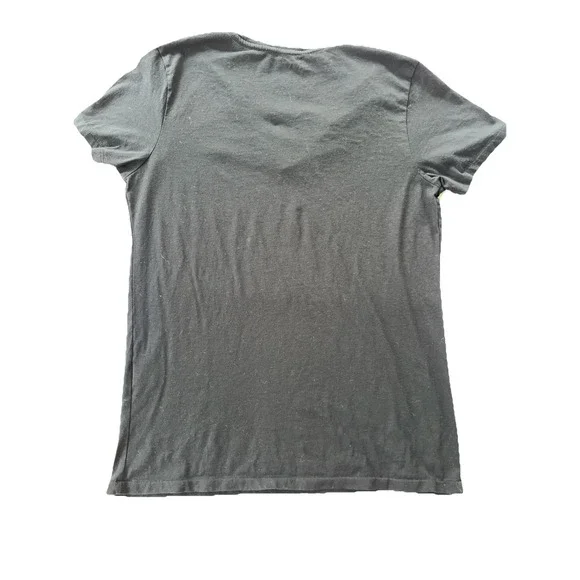 Ralph Lauren Sport Blouse Women's L Black Short Sleeve V-Neck Stretch Shirt - Picture 6 of 6